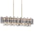 Crystorama Lighting Group Addis 14 Light 52" Wide Linear Chandelier with Smoke Tronchi Glass Aged Brass