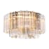 Crystorama Lighting Group Addis 7 Light 22" Wide Flush Mount Drum Ceiling Fixture with Autumn Tronchi Glass Shade Aged Brass