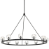 Crystorama Lighting Group Aragon 12 Light 48" Wide LED Crystal Ring Chandelier Matte Black