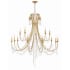 Crystorama Lighting Group Arcadia 15 Light 46" Wide Crystal Candle Style Chandelier with Hand Cut Crystal Accents Antique Gold
