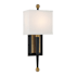 Crystorama Lighting Group Ardson 18" Tall Wall Sconce with Silk Shade Matte Black / Vibrant Gold