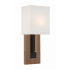 Crystorama Lighting Group Brent 15" Tall Wall Sconce with Wood Backplate Matte Black / Vibrant Gold