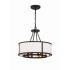 Crystorama Lighting Group Bryant 4 Light 18" Wide Drum Chandelier with a Glass Shade Black Forged