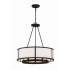 Crystorama Lighting Group Bryant 6 Light 24" Wide Drum Chandelier with a Glass Shade Black Forged