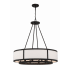 Crystorama Lighting Group Bryant 8 Light 32" Wide Drum Chandelier with a Glass Shade Black Forged