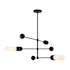 Crystorama Lighting Group Capsule 3 Light 48" Wide LED Chandelier with Frosted Glass Shades Matte Black / Textured Gold
