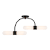 Crystorama Lighting Group Capsule 4 Light 34" Wide LED Semi-Flush Ceiling Fixture with Frosted Glass Shades Matte Black / Textured Gold