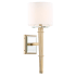 Crystorama Lighting Group Clifton 20" Tall Wall Sconce with Silk Shade Aged Brass