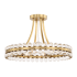 Crystorama Lighting Group Clover 4 Light 18" Wide Semi-Flush Drum Ceiling Fixture with Glass Ball Accents Aged Brass