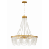 Crystorama Lighting Group Fiona 4 Light 27" Wide Beaded Empire Chandelier with White Glass Beads Antique Gold