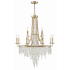 Crystorama Lighting Group Gabrielle 12 Light 30" Wide Crystal Chandelier with Faceted Hand Cut Crystal Accents Antique Gold