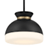 Crystorama Lighting Group Gidget 10" Wide Pendant with Etched Opal Glass Shade Matte Black / Vibrant Gold