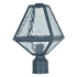 Crystorama Lighting Group Glacier 16" Tall Outdoor Single Head Post Light with Water Glass Shade Black Charcoal