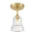 Crystorama Lighting Group Gregory 5" Wide Semi-Flush Ceiling Fixture / Converts to Pendant Aged Brass