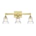 Crystorama Lighting Group Gregory 3 Light 24" Wide Vanity Light with Clear Glass Shades Aged Brass