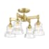 Crystorama Lighting Group Gregory 4 Light 17" Wide Semi-Flush Ceiling Fixture with Clear Glass Shades Aged Brass