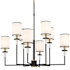 Crystorama Lighting Group Hatfield 8 Light 33" Wide Crystal Chandelier with Silk Shades Black Forged / Vibrant Gold