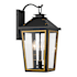 Crystorama Lighting Group Hawkins 3 Light 20" Tall Outdoor Wall Sconce with Clear Glass Shade Matte Black / Textured Gold