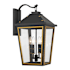 Crystorama Lighting Group Hawkins 4 Light 23" Tall Outdoor Wall Sconce with Clear Glass Shade Matte Black / Textured Gold