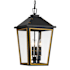 Crystorama Lighting Group Hawkins 4 Light 12" Wide Outdoor Taper Candle Pendant with Clear Glass Shade Matte Black / Textured Gold