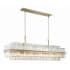 Crystorama Lighting Group Hayes 16 Light 50" Wide Crystal Linear Chandelier Aged Brass