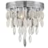 Crystorama Lighting Group Hudson 4 Light 16" Wide Flush Mount Waterfall Ceiling Fixture with Frosted, Silver, and Clear Glass Accents Polished Chrome