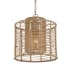 Crystorama Lighting Group Jayna 13" Wide Cage Pendant with Jute Shade Burnished Silver