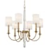 Crystorama Lighting Group Lloyd 6 Light 26" Wide Crystal Chandelier with Silk Shades Aged Brass