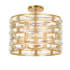 Crystorama Lighting Group Meridian 5 Light 15" Wide Semi-Flush Drum Ceiling Fixture with Clear Faceted Crystal Shade Antique Gold