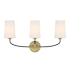 Crystorama Lighting Group Niles 3 Light 24" Wide Vanity Light with Frosted Glass Shades Black Forged / Modern Gold