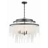 Crystorama Lighting Group Poppy 6 Light 27" Wide Beaded Waterfall Chandelier Matte Black