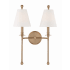 Crystorama Lighting Group Riverdale 2 Light 15" Tall Wall Sconce Aged Brass