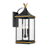 Crystorama Lighting Group Simpson 3 Light 25" Tall Outdoor Wall Sconce with Clear Glass Shade Matte Black / Textured Gold