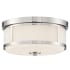 Crystorama Lighting Group Trevor 2 Light 14" Wide Flush Mount Drum Ceiling Fixture Polished Nickel