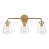 Crystorama Lighting Group Voss 3 Light 25" Wide Vanity Light with Clear Glass Shades Luxe Gold
