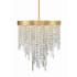 Crystorama Lighting Group Winfield 5 Light 20" Wide Crystal Waterfall Chandelier Antique Gold