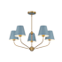 Crystorama Lighting Group Xavier 5 Light 28" Wide Chandelier with Steel Shades Vibrant Gold / Blue