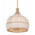 Crystorama Lighting Group Zanzibar 3 Light 14" Wide Pendant with Rattan Shade Soft Gold