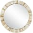 Currey and Company Niva 24" Diameter Circular Flat Framed Accent Mirror Cream / Brass