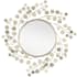 Currey and Company Lunaria 37-1/2" Diameter Circular Framed Bathroom Mirror Contemporary Silver Leaf / Mirror