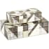 Currey and Company Modernist 2, 3"H x 10.5, 8"W Composite, Horn, Wood Decorative Boxes - Set of (2) Gray / Natural