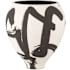 Currey and Company Kenzo 11" Wide Porcelain Vase Off White / Black
