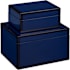 Currey and Company Engineered Wood Decorative Boxes with Glossy Surface - Set of 2 Navy / Black