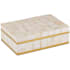 Currey and Company Casey 11" Wide Mother of Pearl Decorative Box Natural / White / Polished Brass