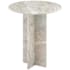 Currey and Company Harmon 18" Diameter Marble Top Marble Side Table Natural