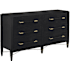 Currey and Company Verona 60" Wide Six-Drawer Chest Black / Natural / Champagne / Silver
