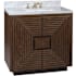 Currey and Company Morombe 36" Free Standing Single Basin Vanity Set with Cabinet and Marble Vanity Top Cocoa / White