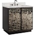 Currey and Company Mosaico 36" Free Standing Single Basin Vanity Set with Cabinet and Granite Vanity Top Ebony / Natural / White / Antique Mirror