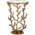 Currey and Company 14" Wide Accent Table Antique Brass