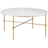 Currey and Company 35.75" Wide Coffee Table White / Antique Brass